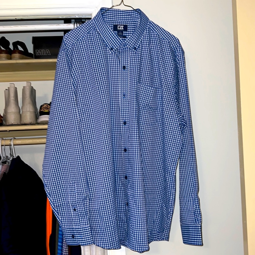 Cutter & Buck Men’s Large Versatech Dress Shirt Button Up